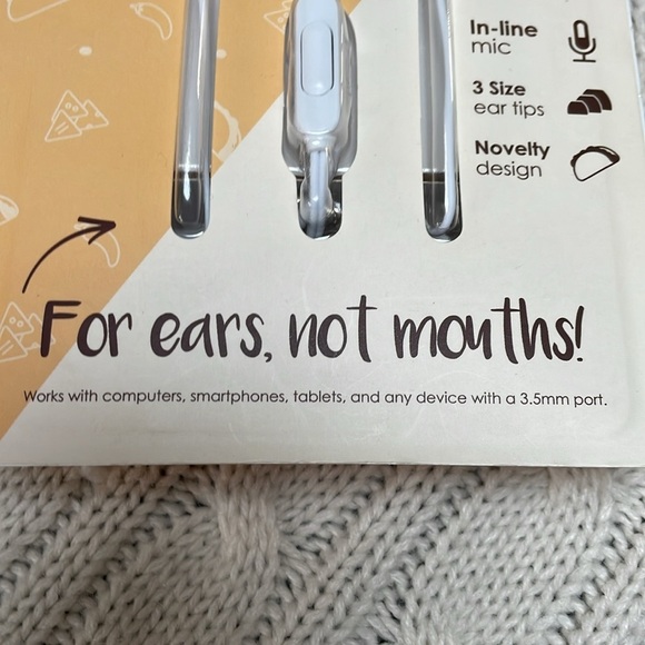 NWT. Taco earbuds with mic. Works with any device w/ 3.5 mm port. Merkury innov. - Picture 6 of 6